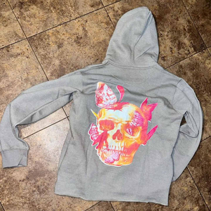 Streetwear Hommes Hiver Boxy Fit Rhinestone 100% Coton Vintage Distressed Custom Zip-Up Patch Cropped Hoodie avec Logo Personnalisé - Product Image 5