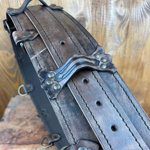 Ceinture Larp en cuir marron effet vieilli Accessoire de base Inspiré par The Witcher et Dungeon's and dragons - Product Image 5