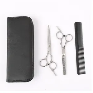 Customized Barber Shears Razor Kits Professional 6.0 Inch Stainless Steel Barber Hair Cutting Thinning Scissor Set With Comb