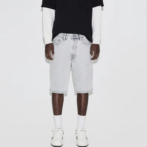 <b>High</b> Quality Summer <b>Men's</b> Mid <b>Waist</b> Solid Digital Printing Button Fly Hot Shorts Casual <b>Jeans</b> - Product Image 1