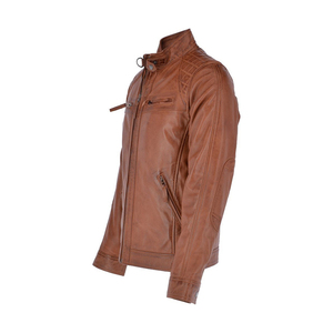 2023 Perfect Motorcycle Genuine Sheep <b>Leather</b> <b>Jacket</b> Cropped Bomber Style Fashion Spring <b>Real</b> <b>Leather</b> <b>Jacket</b> Men - Product Image 4