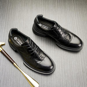 Chaussures Oxford en cuir de vachette pleine fleur avec talon amorti et design antidérapant, chaussures habillées pour hommes, chaussures en cuir - Product Image 3