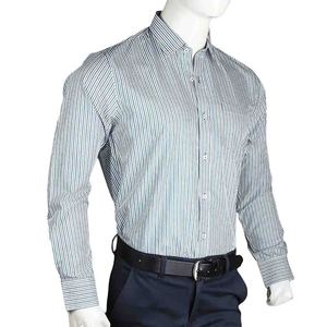 เสื้อเชิ้ตผ้าฝ้ายลำลองสำหรับนักธุรกิจชายสีเขียว - Product Image 1