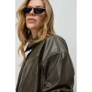 เสื้อเชิ้ตหนังเทียมสไตล์ลำลองพร้อมโลโก้ด้านหน้า - Product Image 3