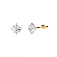 Pendientes de Diseño con Diamantes de Corte Redondo Artesanales, 0.30 Ct, Diamantes Cultivados en Laboratorio en Platino, para Compromiso Nupcial