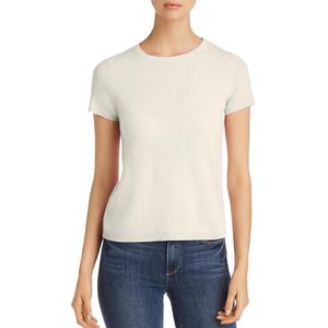 Maglione in Cashmere a Maniche Corte da Donna C by Bloomingdale's, Taglia XS, Traspirante, Bianco con Logo Frontale, Stile Casual per Autunno/Inverno - Product Image 1