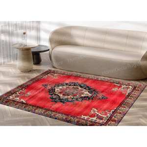 Printed <b>Rug</b>: Modern <b>Boho</b> Step <b>Rug</b>, Brown Medallion Design, Machine Washable,Goblen <b>Rug</b> - Product Image 2