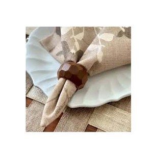 Forme ronde convexe en bois Bod drum Design Serviette Ring Design pour fournitures de restaurant et décor de table d'hôtel Look royal - Product Image 1