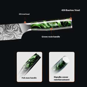 Venta al por mayor personalizado de calidad superior OEM ODM servicio de acero al carbono hecho a mano de cinco piezas Chef cuchillo conjunto de cocina herramientas de corte - Product Image 5