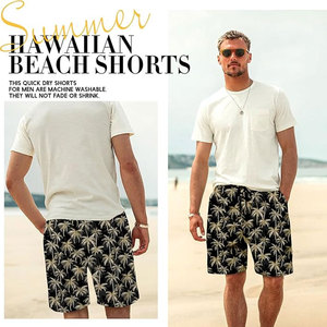 Short de plage pour hommes à sublimation personnalisée Short en maille de polyester à impression ample pour vêtements d'entraînement d'été décontractés - Product Image 3