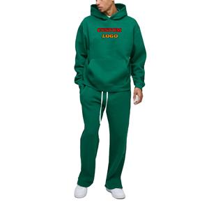 New Autumn Winter casual wear 500GSM custom Screen printed logo <b>Oversize</b> Loose hoodie & <b>sweatpants</b> 2 piece set for men's - Product Image 1