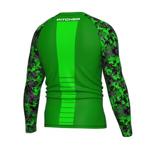 Rashguard personnalisé par sublimation, jiu-jitsu, MMA, surf, hommes, manches longues, protection UV, évacuation de l'humidité, vêtements de compression actifs, usine de Sialkot - Product Image 2