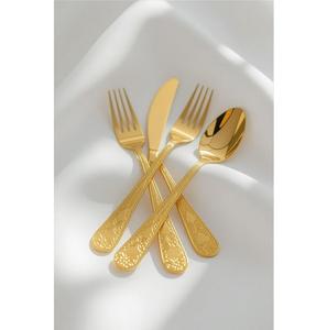 Ensemble de couverts en acier inoxydable finition dorée, poli à la perfection pour les mariages, les banquets et les expériences culinaires haut de gamme - Product Image 1