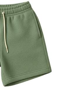 <b>Men</b> Sage Green <b>Fleece</b> Shorts Soft <b>Thick</b> Fabric Drawstring Waist Casual Gym Workout Lounge Short Pants OEM Custom Logo Service - Product Image 3