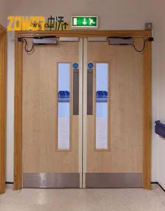 Fire Rated perlengkapan sekolah kelas pintu kayu rumah sakit medis ruang operasi pintu kayu