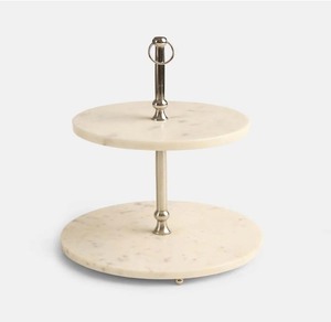 Soporte de pastel de mármol y metal decorativo de lujo de diseño personalizado plato de pastel de decoración de fiesta de boda hecho a mano. - Product Image 3