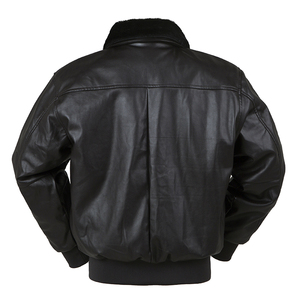 Veste en cuir à manches longues personnalisée OEM pour support pour hommes Vestes en cuir décontractées Hiver pour vestes pour hommes Patch de fermeture à glissière personnalisé - Product Image 3