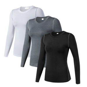 Nouveauté personnalisation Fitness course Compression chemise de Yoga à manches longues femmes sport Yoga entraînement Fit t-shirt femmes - Product Image 6