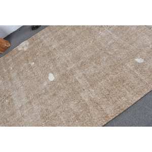 Tapis Turc Vintage Marron Beige Moderne 5.3X8.1 ft Classique Rectangle Patchwork Design Laine Faux Fourrure de Lapin Latex Classique - Product Image 5