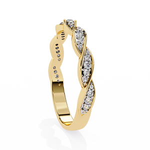 Bijoux en or 14 carats véritable, vente en gros, bague torsadée éternité en diamant 14 carats, design unique avec diamants véritables, bague à vendre, bijoux de mode - Product Image 5