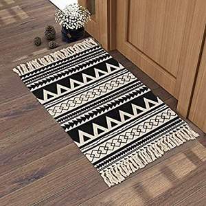 Ensemble de tapis légers en coton style bohème, lavables, à poils ras, pour la décoration estivale de la maison, rehaussant les espaces de vie - Product Image 1