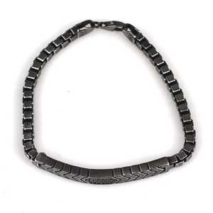 Bracelet chaîne en argent sterling 925 avec pierre d'onyx en forme de cube et motif flèche, idéal pour un cadeau - Product Image 6