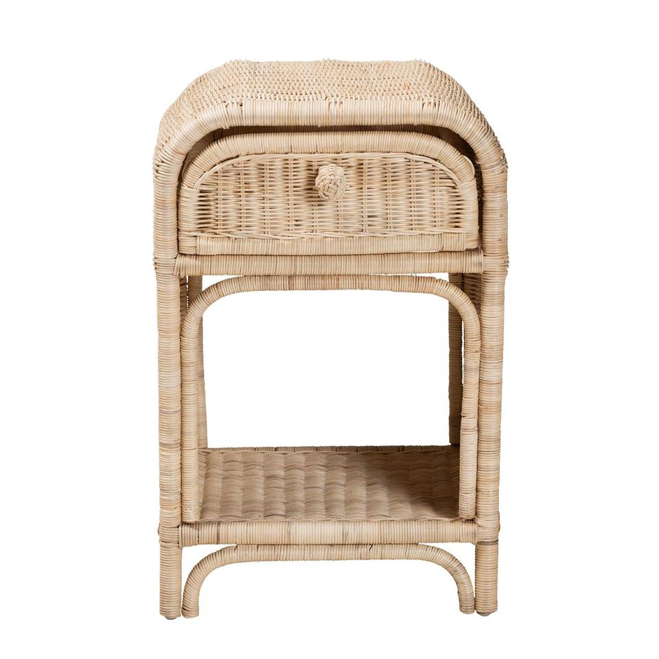 Best choice 100% handcrafted rattan night stand bedside table cabinets with drawer modern nightstand bed side cabinet