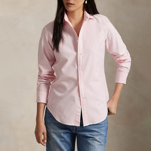 Camisas Personalizadas para Mujer, Corte Regular, Tejido Casual, 100% Algodón, Manga Larga, Blusas y Camisas con Botones para Mujer - Product Image 1