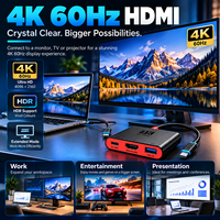 Adaptateur Hub USB-C 3-en-1 4K 60Hz PD100W USB 3.0 Type-C Station d'accueil pour ordinateur portable tablette
