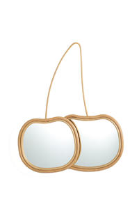 Miroir suspendu en rotin écologique en forme de cerise — Idéal pour la décoration de chambre d'enfant et la décoration en rotin pour enfants - Product Image 2