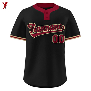Baseball Jersey With Your Logo Printed Font Team Name and Number Two Button Full Baseball Jersey Custom - Product Image 3