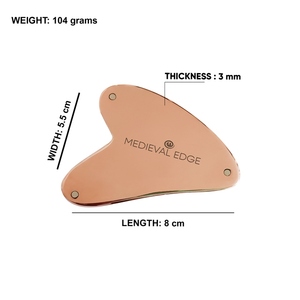 Medieval Edge TCM Magnetic Gua Sha Copper Gold Heart-Shaped Face <b>Massage</b> <b>Tool</b> Blood Circulation Lymphatic Drainage Neck Body - Product Image 2