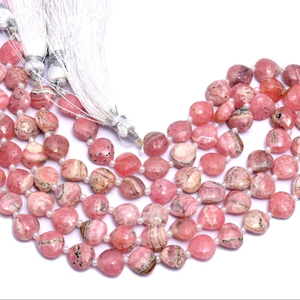 Perles de rhodochrosite AAA+ de 8 mm, facettées en forme de cœur, pierres semi-précieuses naturelles, perles à percer droites pour bijoux - Product Image 1