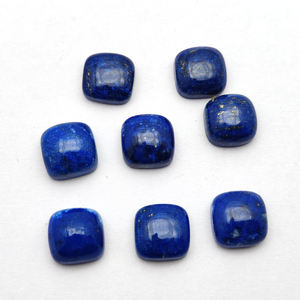 Haute Qualité 8x8mm Naturel Lapis Lazuli Coussin Cabochon 2.94 Cts Bleu Gemme Dos Plat Lâche Direct Fabricant Exportateur - Product Image 3