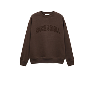 Sweat-shirt à col rond à manches longues pour femme personnalisé, imprimé sur le devant, surdimensionné, épaules tombantes, décontracté, 100% coton - Product Image 3