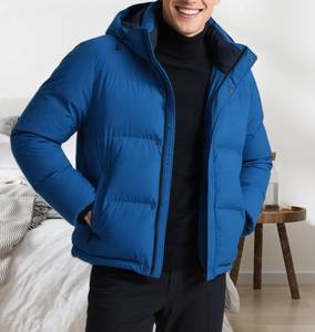 Nouveau logo personnalisé de haute qualité hiver noir doudoune Streetwear à capuche hommes doudoune coupe-vent - Product Image 4