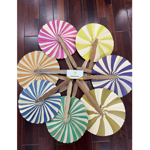 VENTILADORES DE RAFIA HECHO A MANO de Vietnam: diseños únicos al por mayor, logotipo personalizado, mini ventilador de mano colorido. - Product Image 5