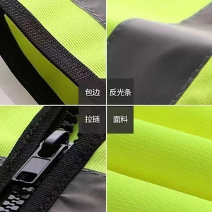 Gilet de sécurité imprimé personnalisé avec fermeture à glissière maille respirante surdimensionné protection fluorescente combinaison de trafic de chantier de construction - Product Image 3