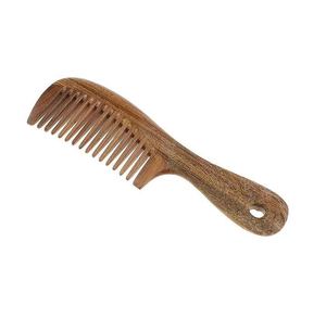 Peine natural de madera antiestático hecho a mano acabado liso con mango de madera para el Salón del hogar o de viaje viene en caja - Product Image 5