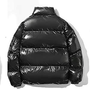 Veste matelassée à col montant personnalisée pour hommes pour l'hiver Veste en duvet brillante avec logo à l'avant - Product Image 6