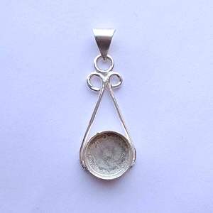 Personnalisé 10mm Résine Cendres DIY Collet Pendentif 925 Sterling Lunette Tasses Solide Argent Femmes Bijoux Bijoux Résultats Composants - Product Image 1