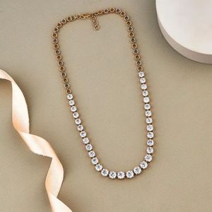 Collier tennis romantique en or 14 carats, 22,92 carats, pierres de laboratoire blanches taille poire, certifié IGI, élégant, 16 pouces, bijoux de fête de mariage, cadeau - Product Image 6