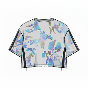 T-shirt court oversize à imprimé abstrait, design sublimation intégrale, polyester respirant, unisexe, streetwear - Product Image 6
