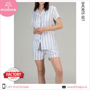 Leaders dans la fabrication 100% Rayon Ladies Sleepwear Lounge Wear Ensemble de shorts de pyjama 2 pièces pour femmes d'été à vendre - Product Image 5