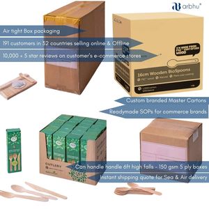 Cubiertos de bambú biodegradables de primera calidad, cuchillo de madera ecológico desechable, tenedor para comida y fiestas - Product Image 4