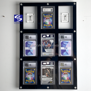 Cadre de carte graduée transparent personnalisé SYP pour Pokémon - Pikachu Neo Genesis # Support d'affichage pour 70 <span class=keywords><strong>cartes</strong></span> <span class=keywords><strong>PSA</strong></span> avec aimant puissant, support en acrylique à 9 emplacements - Product Image 1