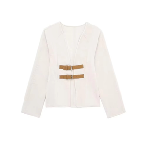 Veste coupe-vent d'hiver pour femmes avec ceinture, capuche, fermeture éclair, polyester/nylon, vêtements d'extérieur - Product Image 4