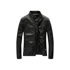 Veste en cuir pour homme, veste en cuir à fermeture éclair tendance pour homme - Product Image 2