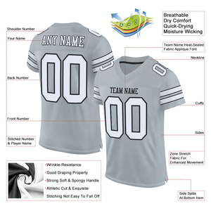 Ropa de equipo, camiseta de fútbol de manga corta para hombre, camiseta de malla de fútbol de media manga de Color gris, camiseta de fútbol de entrenamiento deportivo - Product Image 5