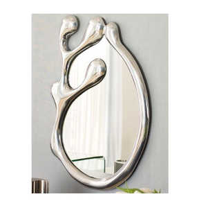 กระจกติดผนังทรงกลม ของตกแต่งบ้าน กระจกสีทอง ของตกแต่งผนังโลหะ - Product Image 5